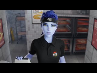 widow from overwatch has sex in a pizzeria - widow from overwatch has sex in a pizzeria porn hentai porno hentai